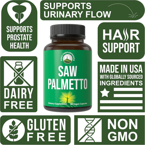 Peak Performance Saw Palmetto Capsules for Men and Women, 1000mg All Natural DHT Blocker Supplement