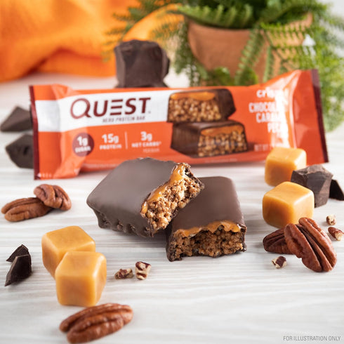 Quest Nutrition Crispy Chocolate Caramel Pecan Hero Protein Bar - 15g Protein, 12 Count