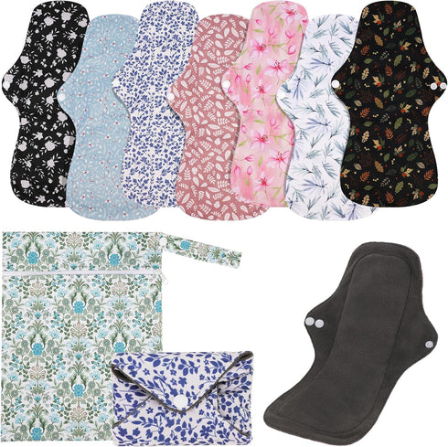 PHOGARY 7 Pack Reusable Menstrual Pads Large Sanitary Pads Set for Heavy Flow