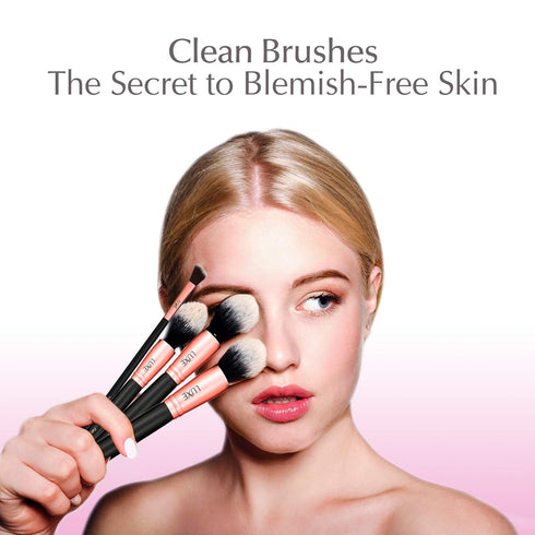 Luxe Electric Makeup Brush Cleaner, Pink USB Charging Station with 3 Adjustable Speeds for Instant Washing and Drying