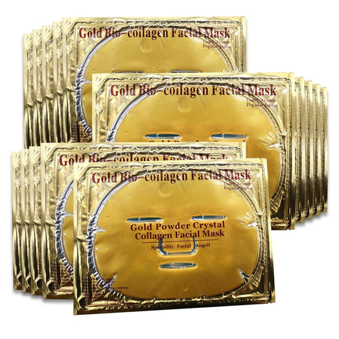 Jakuva 24k Gold Gel Facial Masks, Premium Sheet Patch for Moisturizing, Puffiness, Anti-Wrinkle, Firm Skin
