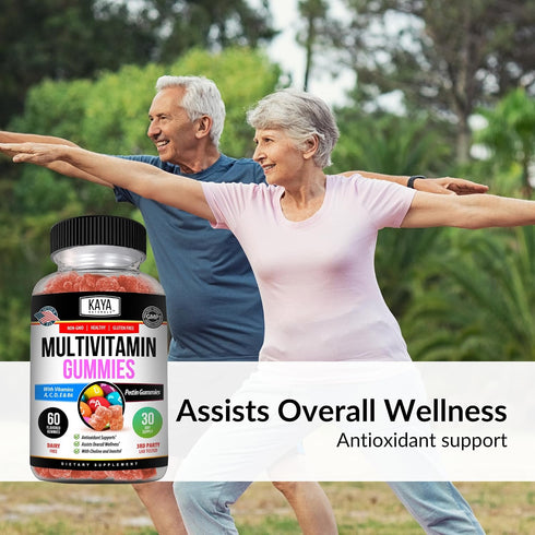 Gummy, B-12, Gummies 60 Gummies Kaya Naturals Adult Multi Vitamin Biotin, Vitamin A, C & E, Including Zinc &Vitamin
