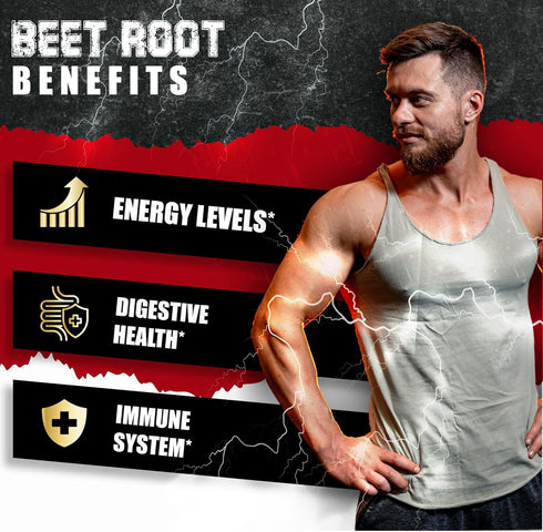 Beet Root, Green Tea, Red Spinach, Ginseng, Black Pepper - 150 Capsules for Digestive Support