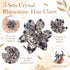 ISKYBOB Set of 3 Vintage Metal Jaw Clips, Rhinestone Hair Claw Clip Accessories for Women