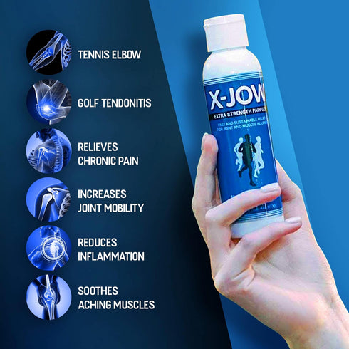 HerbX X-Jow Extra Strength Pain Relief Gel, 4 oz - Herbal Massage Gel for Muscles, Shoulders, Joints