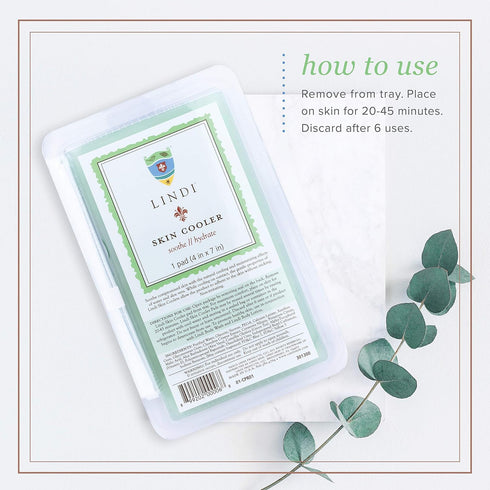 LINDI SKIN Cooler Pad - Hydro-Gel Cooling Formula with Aloe Vera & Green Tea for Redness Relief (1 Pack, 4x7 inch)