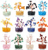 Set 12 Sets Crystal Tree of Unique Birthday Gifts for Women, Sister, Mom & Dad, Home Office Decor for Positive Energy