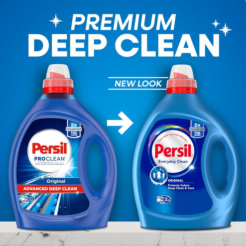 Persil Original Everyday Clean Liquid Laundry Detergent, HE, Deep Stain Removal, 82.5 fl oz, 110 Loads