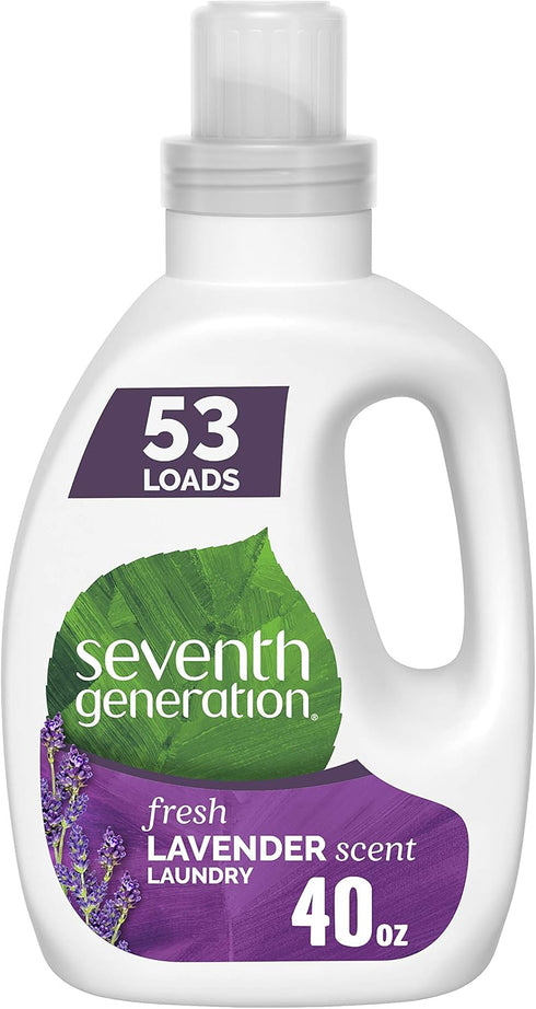 Seventh Generation Concentrated Laundry Detergent, Stain Fighting Formula, Fresh Lavender Scent, 40 oz (53 Loads)