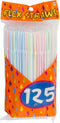 Items 4U! 125 Flex Straws in Assorted Colors with Stripe Design