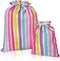 Gather & Knot Drawstring Gift Bags, 20" Large 12" Small Premium Canvas, Reusable Fabric Wrap for Birthdays, Baby Shower