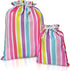 Gather & Knot Drawstring Gift Bags, 20" Large 12" Small Premium Canvas, Reusable Fabric Wrap for Birthdays, Baby Shower