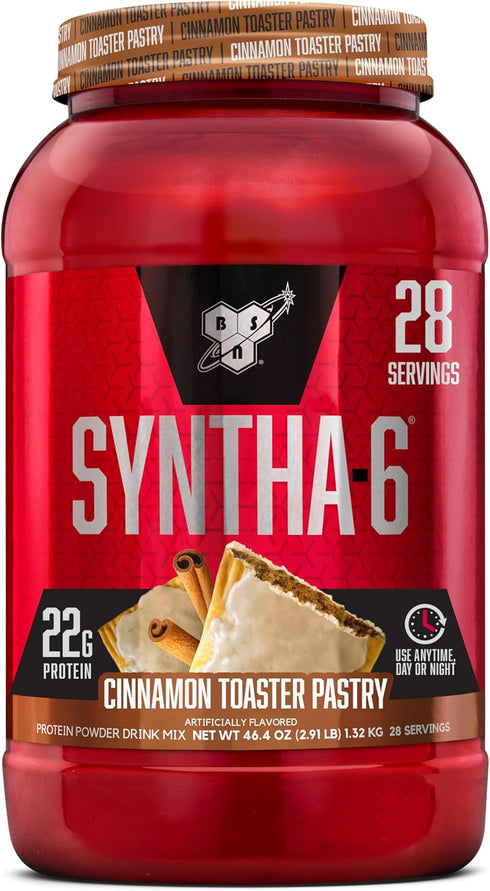 BSN SYNTHA-6 Whey Protein Powder - Cinnamon Toaster Pastry Flavor with Micellar Casein, 28 Servings