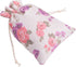 Sansam 20pcs Drawstring Burlap Gift Bags - 4.0x5.6'' Cream Flower Patterns Jute Bags for Jewelry