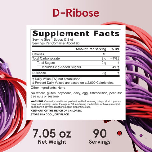 Jarrow Formulas D-Ribose 2 Grams, Dietary Supplement, 7.05 oz, Fitness Support, Muscle Recovery