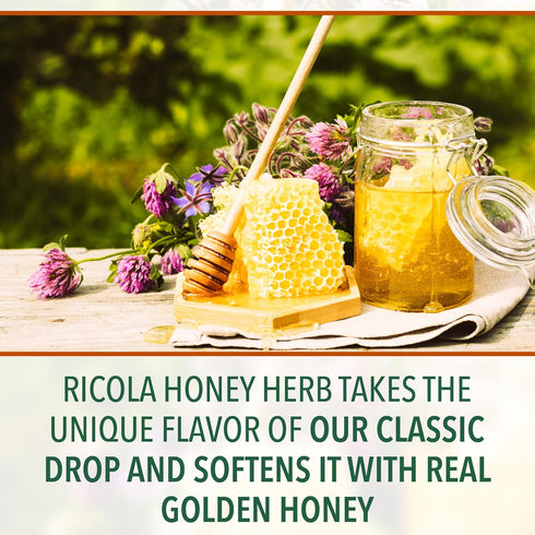 Ricola Honey Herb Cough Drops, 45 Count, Fair Trade Honey & Natural Menthol, Cough Suppressant & Throat Relief
