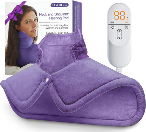 Heating Pad for Neck and Shoulder Pain Relief - 2lb Electric Heating Pad with 6 Heat Settings, Auto Shut Off, Large
