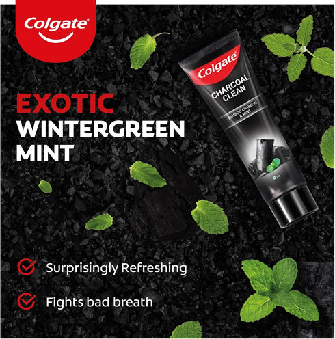 Pack 360g/12.6oz (120g/42oz x2) Colgate Charcoal Clean Black Gel Toothpaste, Combo of Deep Clean Tooth Paste