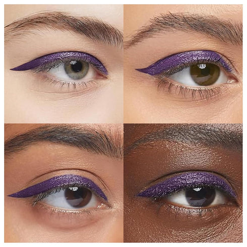 Waterproof Eyeliner, Smudge-Proof Liquid Eyeliner Pen, Vegan Hypoallergenic & Gluten-Free Eye Liner, 2mL Purple