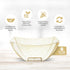 Posh Setting Small Square Plastic Serving Bowls, 4 Pack Gold Glitter Disposable Candy, Snack, Salad, Chips Bowl, Heavy