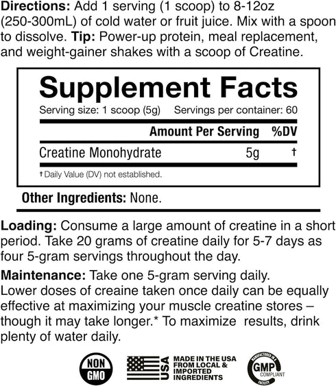 JNX SPORTS The Curse! Creatine Monohydrate Powder, 300g, 60 Servings of Pure Micronized Creatine