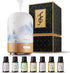 Aromatherapy Diffuser Gift Set with 6 Essential Oils Fashome Ultrasonic 100ML Glass