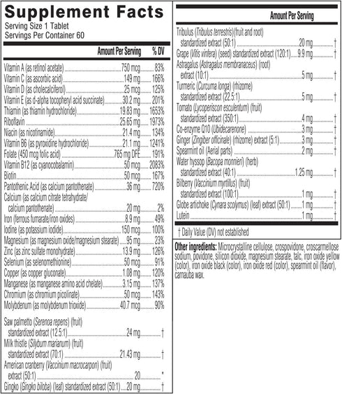 Swisse Daily Multivitamin for Men 50 and Over | 39 Vitamins, Antioxidants and Minerals + Adaptogens | Energy & Immune