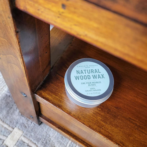 CARON & DOUCET Natural Wood Conditioning Vegan Wax Finish 3.5oz - Plant Based, Orange Scented