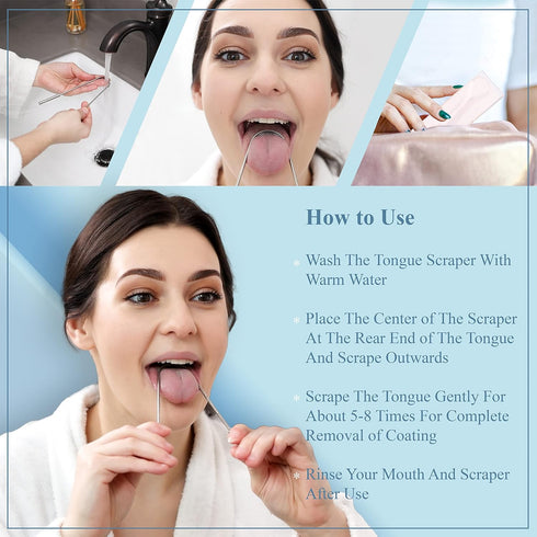 MasterMedi Tongue Scraper with Case, Easy to Use for Adults, Tongue Cleaner for Oral Care & Hygiene (Single Pack)