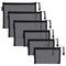 HRX Package Nylon Mesh Cosmetic Zipper Bags, 6PCS Black Makeup Pouches for Travel Organizer Case