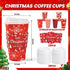 Lingringdcy 72 Set Christmas Disposable Coffee Cups with Lids and Sleeves Snowflake Reindeer Paper Drinking To Go Cups
