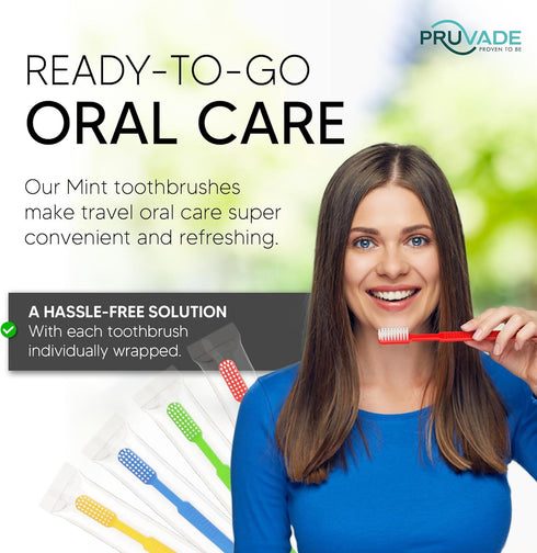 36 Pack Disposable Toothbrushes with Toothpaste, Built In - Prepasted Toothbrushes Individually Wrapped for Travel