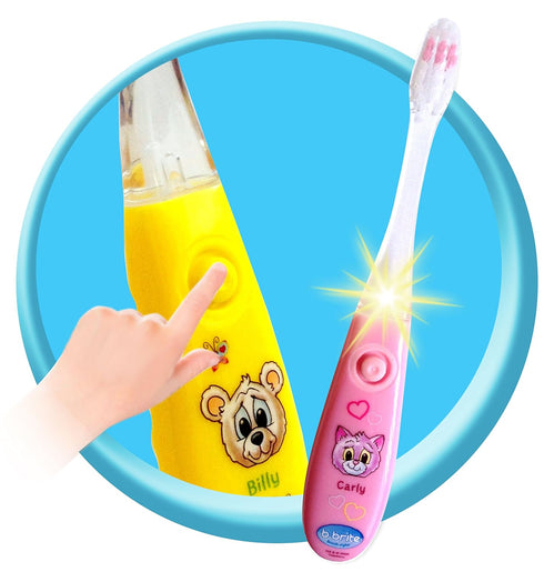 Kinder Zahnbuerste mit blinkenden Timer – Pack von 3 für Maedchen – Club Cutie
