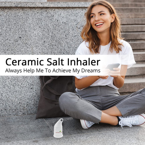Natural Solution Himalayan Salt Inhaler Ceramic with Himalayan Pink Salt A Simple and Natural Way to Enjoy a Refreshing