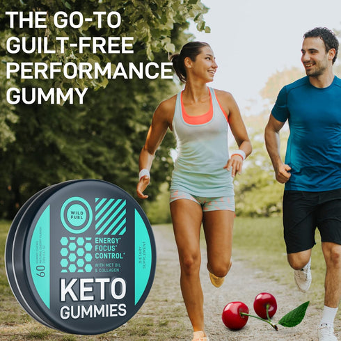 MCT Oil Keto Gummies, Collagen Metabolism Booster, Pre Workout Gummy Energy Chews, 60 Cherry Gummies