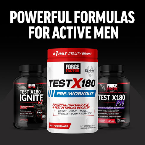 FORCE FACTOR Test X180 Multivitamin for Men, Daily Multivitamin with Testosterone Support, 120 Tablets