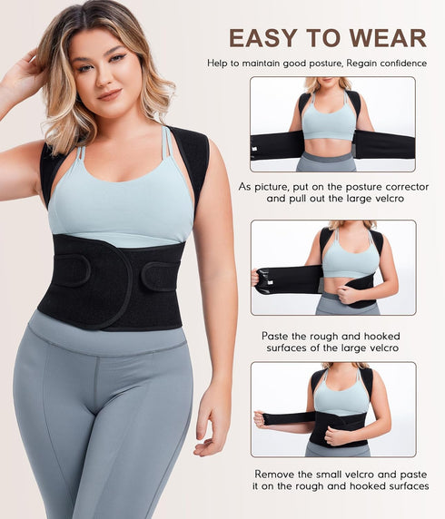URSEXYLY Adjustable Back Brace Posture Corrector for Women, Full Back Support for Upper and Lower Back Pain Relief