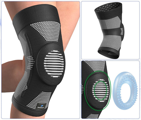 NEENCA Upgraded Thin Knee Brace for Women/Men, Compression Knee Support with Gel Pad & Spring Stabilizers. Knee Sleeve