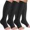 Tinojye Open Toe Compression Socks Women & Men-3 Pairs 20-30 mmHg Knee High
