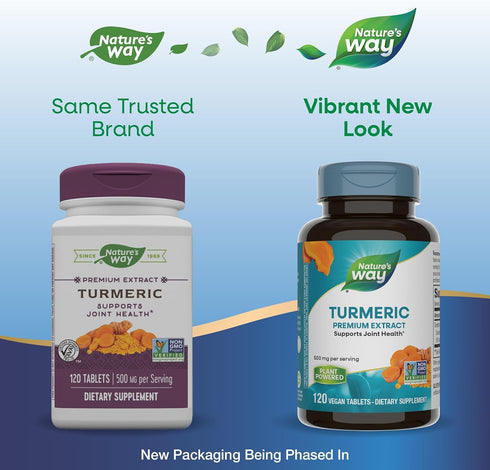 Nature's Way Turmeric Premium Extract: Joint Health Support, 500 mg, 120 Tablets