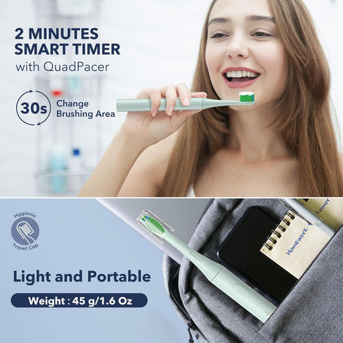 ARISSON Sonic Electric Toothbrush, 40,000 VPM Power, Fast Charge Ultrasonic Toothbrush (Powder Blue)