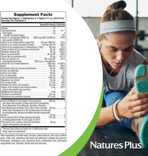 Natures Plus Source of Life Liquid, Tropical Fruit, 8 fl oz, Multivitamin & Mineral Supplement, Gluten Free