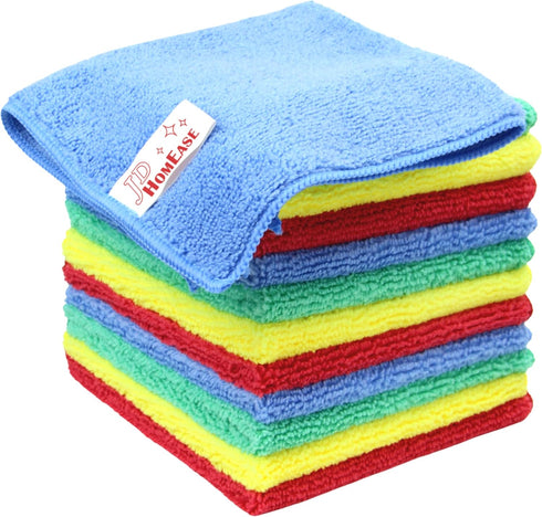 Microfiber Cleaning Cloths, 12 Pack, 12"x12", All-Purpose, Highly Absorbent, Lint-Free, Washable Pro Towel
