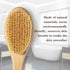 Bamboo Long Handle Back Scrubber Brush - Dry Body Scrubber for Skin, Blood Circulation, Cellulite Treatment