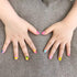 SIUSIO 120 Pcs Children Acrylic Fake Nails, Press on Pre-glue Full Cover Glitter Gradient Color, Kids Set