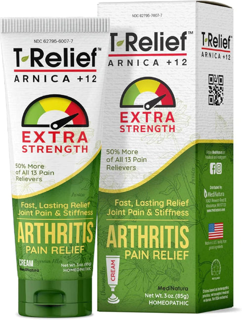 T-Relief Extra Strength Arthritis Cream, Arnica +12 Natural Medicines for Soreness & Stiffness, 3 oz