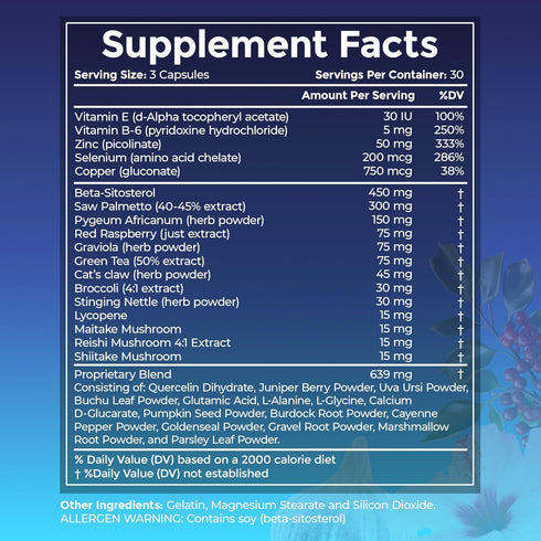 Advanced Saw Palmetto Prostate Supplement for Men, 90 Capsules for Urinary Comfort & Prostate Health