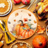 YLOIJO 7'' Set 24 Thanksgiving Maple Leaves Pumpkin Paper Plates for Fall, Disposable Dinnerware Autumn Harvest Happy