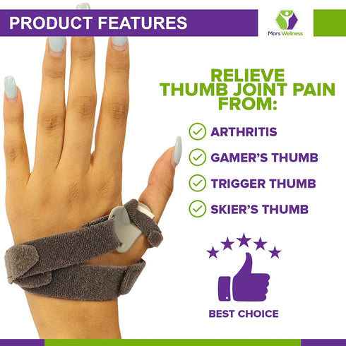 MARS WELLNESS CMC Thumb Arthritis Brace - Large Right Hand Stabilizing Splint for Osteoarthritis Support