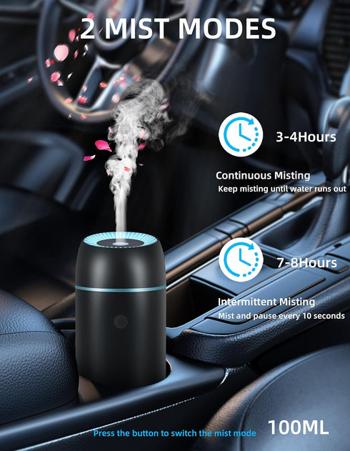 szyuwolf 100ml Car Diffuser for Essential Oils Portable Mini Ultrasonic Mist Humidifier USB Aromatherapy Diffuser